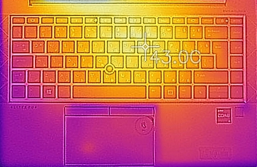 wyniki termowizyjne odprowadzania ciepła laptopa poleasingowego HP 840 G8